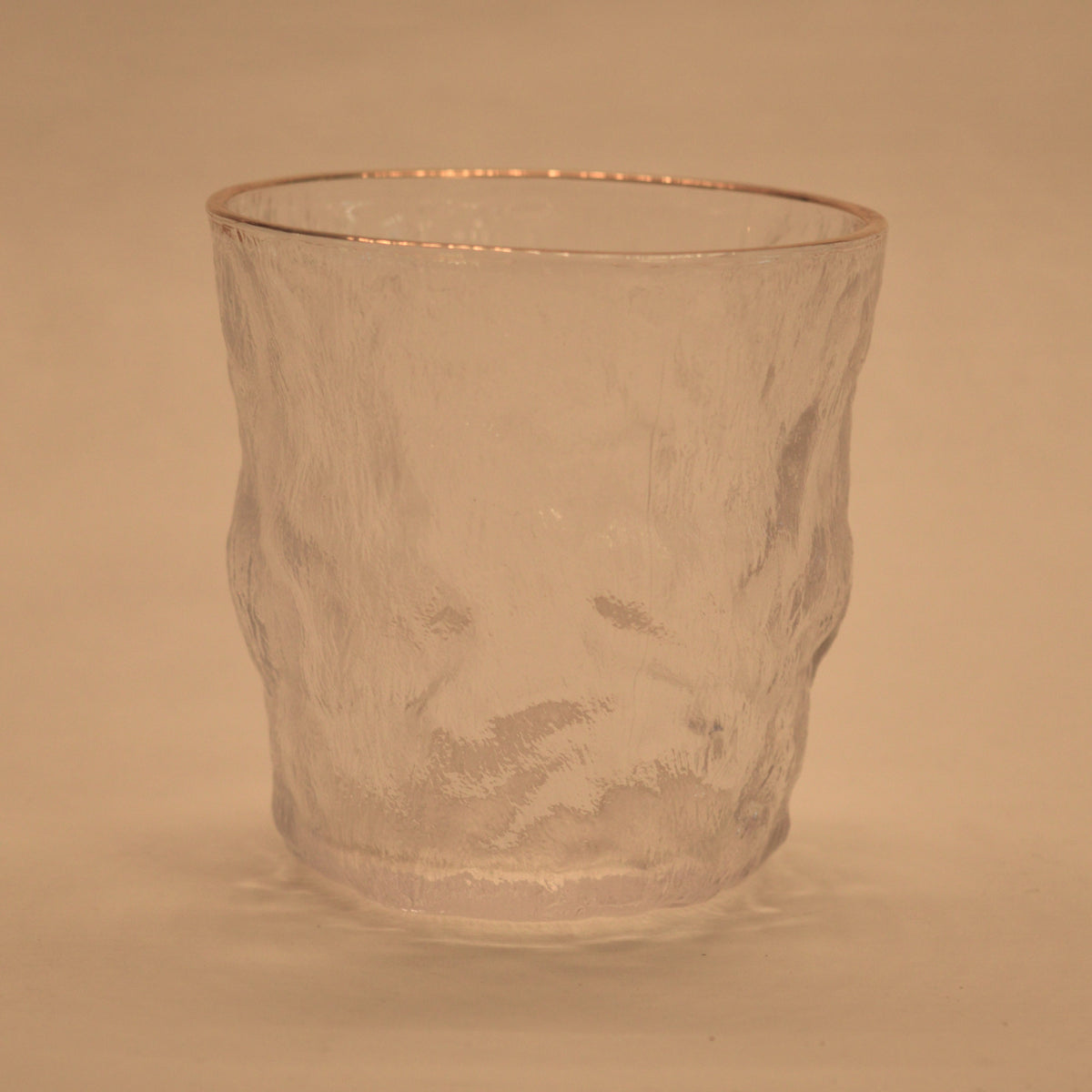 Wavy Bowls with gold edge in two different sizes with matching set of 6pcs glasses