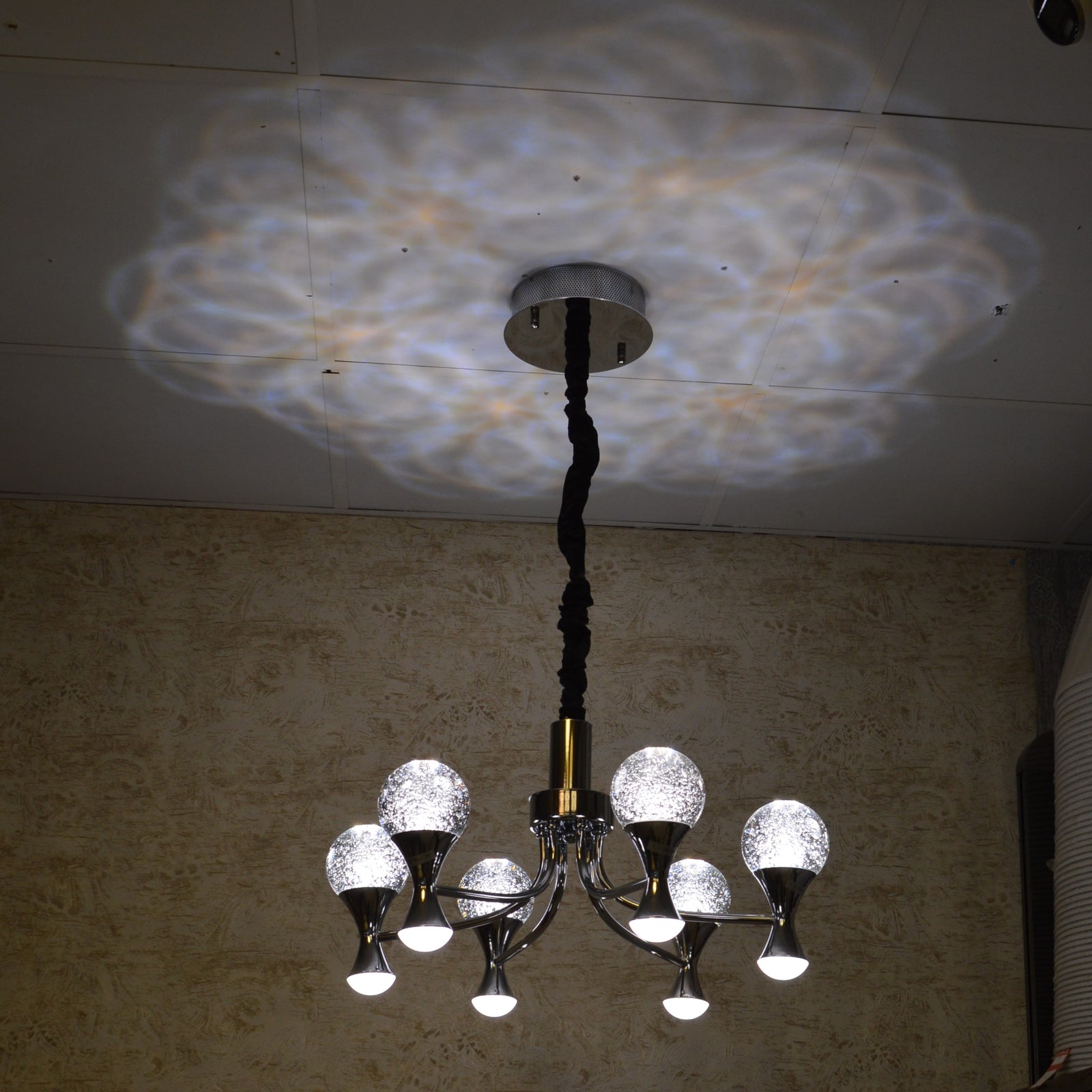 Modern Crystal Globe Pendant Ceiling Lights  Gold / Silver-2176-6Head