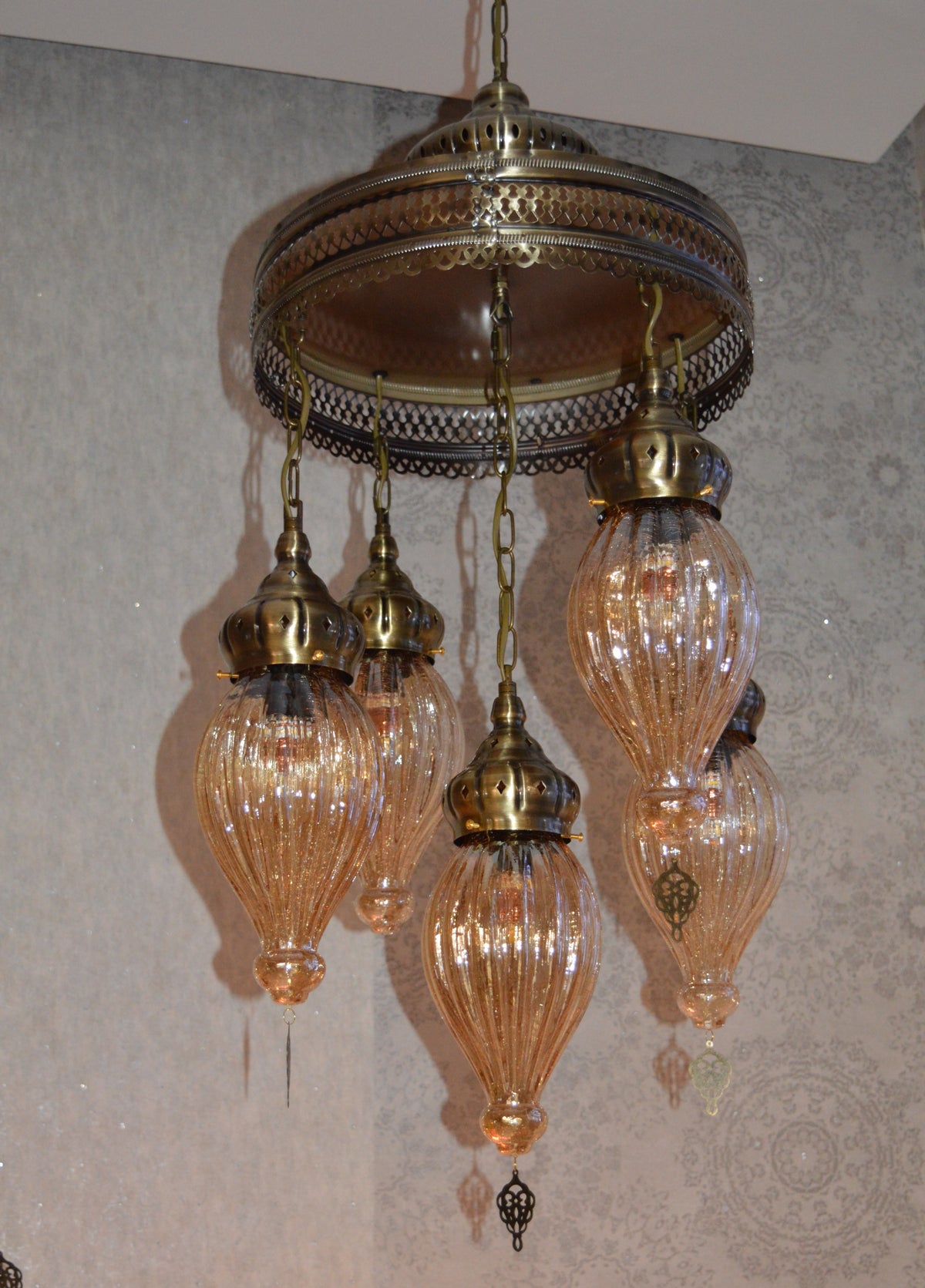 Turkish Gold Tinted Shades Modern Pendant Ceiling Lights – ZQC048/5