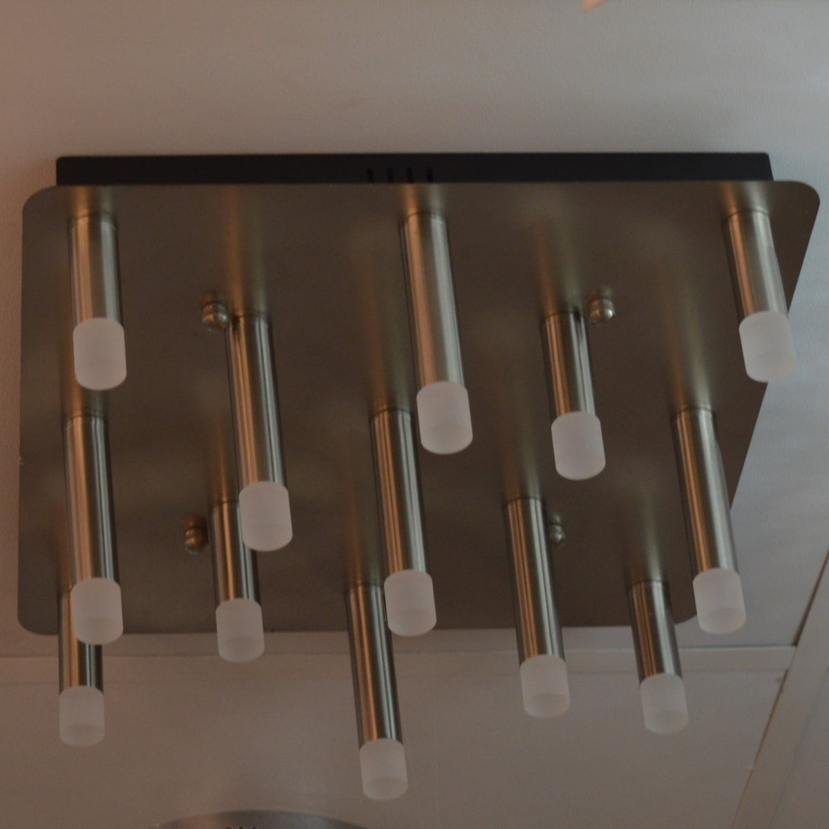 Metallic Bars Modern Square Flushmount Ceiling Light-Warm LED-6190