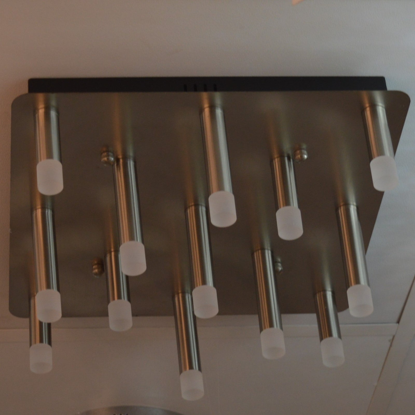 Metallic Bars Modern Square Flushmount Ceiling Light-Warm LED-6190