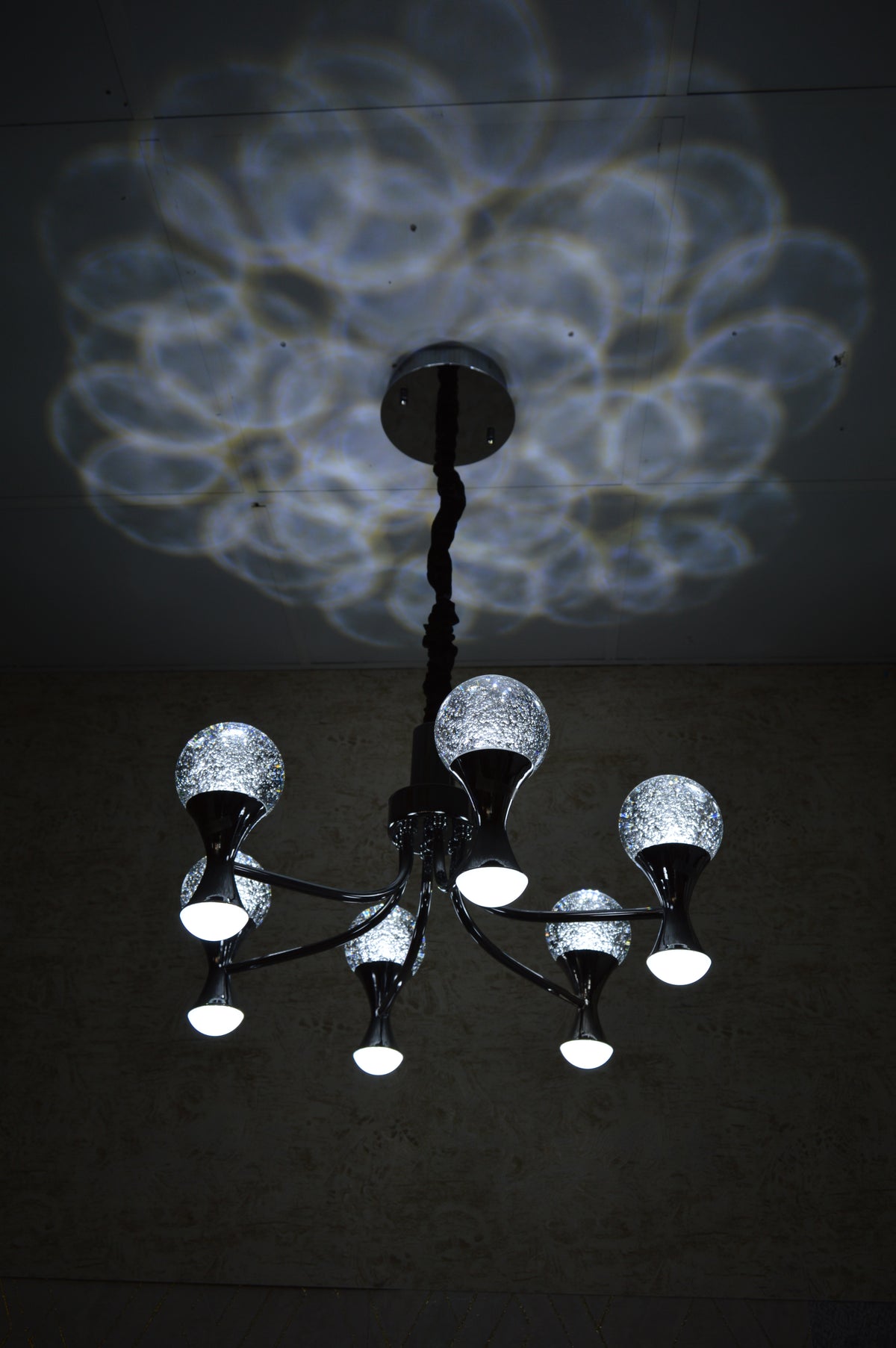 Modern Crystal Globe Pendant Ceiling Lights  Gold / Silver-2176-6Head