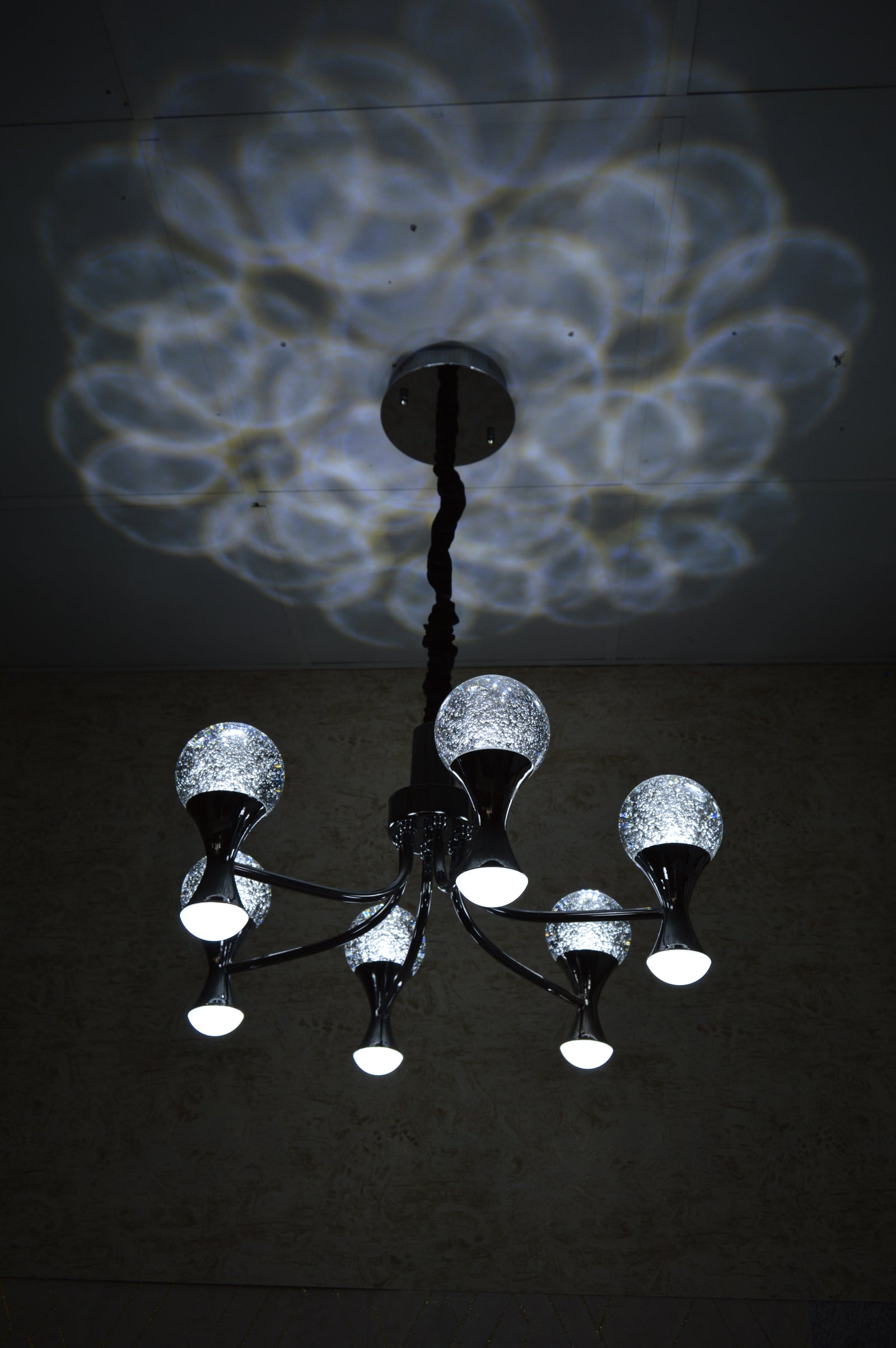 Modern Crystal Globe Pendant Ceiling Lights  Gold / Silver-2176-6Head