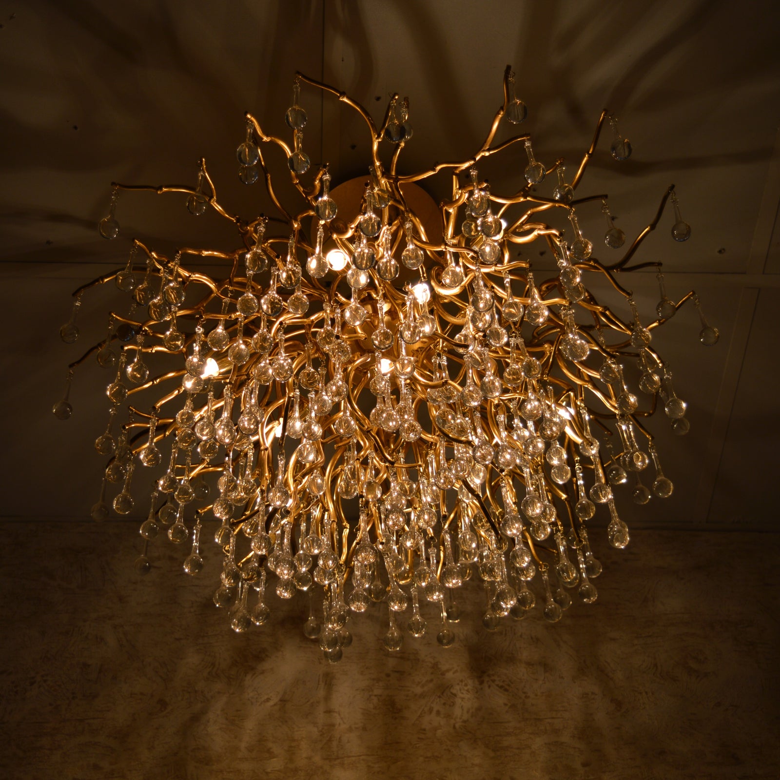 Pendant-Glass Rain Drop Gold Pendant Ceiling Light-A3139/500, 800 & 1000*500