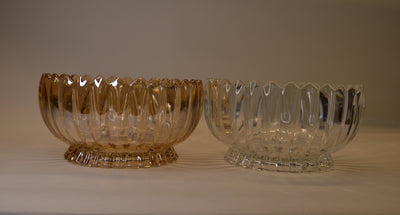 Crystal Rose Gold & Clear Lotus Shape Glass Fruit Basket Bowl Stand Colorful Fruit Vegetable Baskets Creative Fruit Dish Basket Luxurious Fruit Basket/Bowl