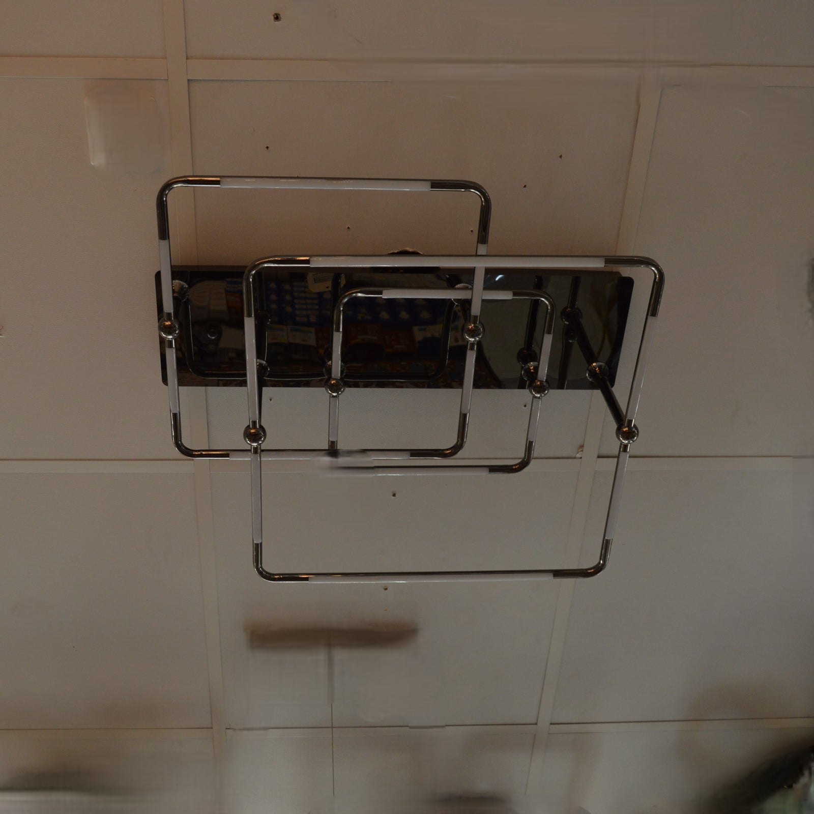 Metallic Black Base Modern Square Patterns LED Flushmount Ceiling Light-Colour changing and dimmable features-7516-3+4+5black