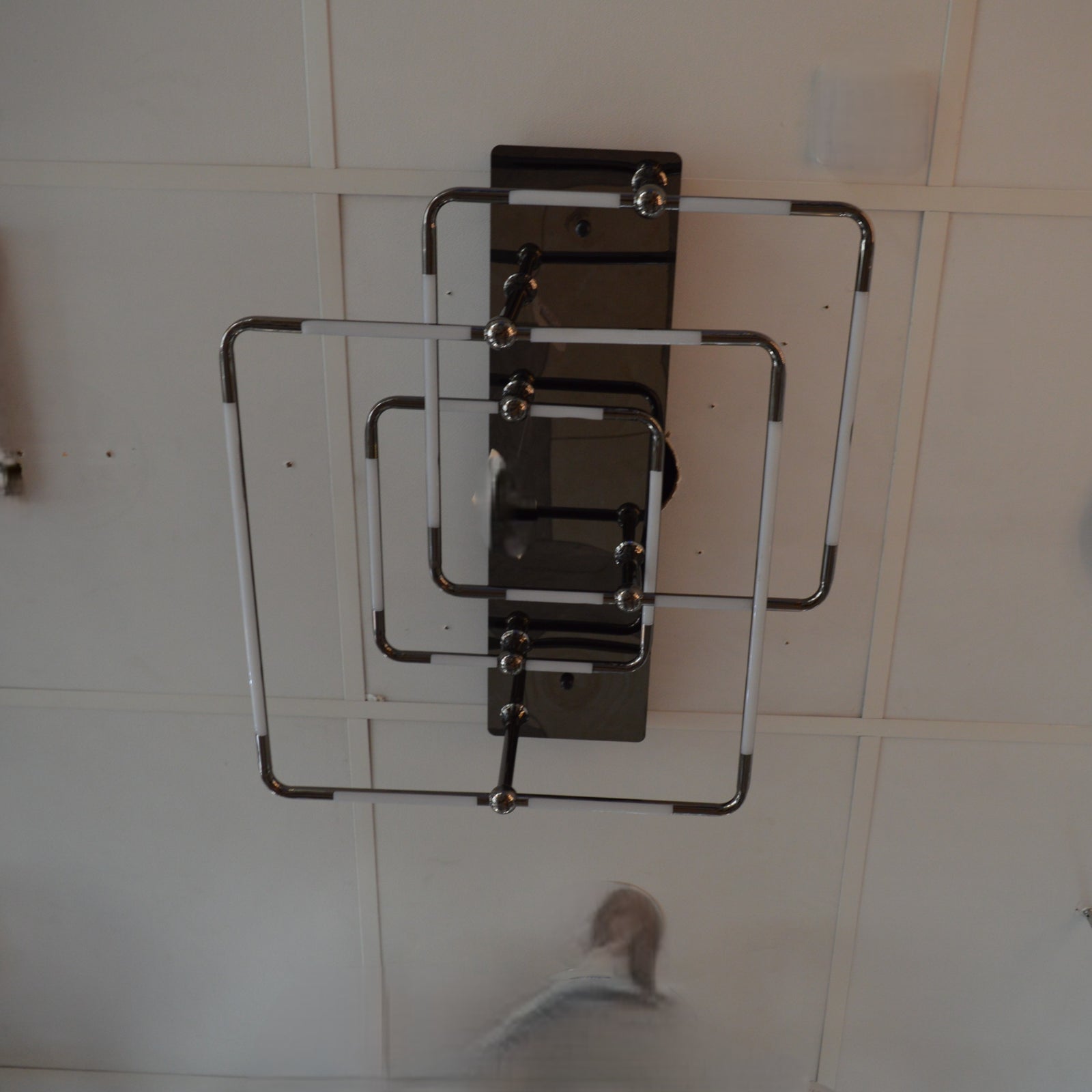 Metallic Black Base Modern Square Patterns LED Flushmount Ceiling Light-Colour changing and dimmable features-7516-3+4+5black