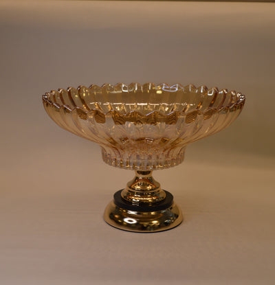 Crystal Rose Gold & Clear Lotus Shape Glass Fruit Basket Bowl Stand Colorful Fruit Vegetable Baskets Creative Fruit Dish Basket Luxurious Fruit Basket/Bowl