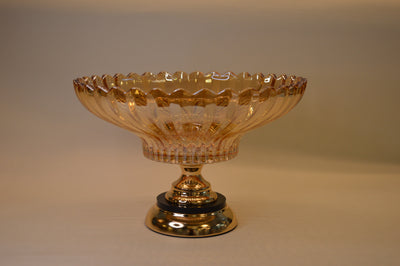 Crystal Rose Gold & Clear Lotus Shape Glass Fruit Basket Bowl Stand Colorful Fruit Vegetable Baskets Creative Fruit Dish Basket Luxurious Fruit Basket/Bowl