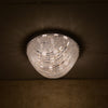 Oval Shape Beaded Crystal Drop Chrome Flush Mount Ceiling Light-6851CH