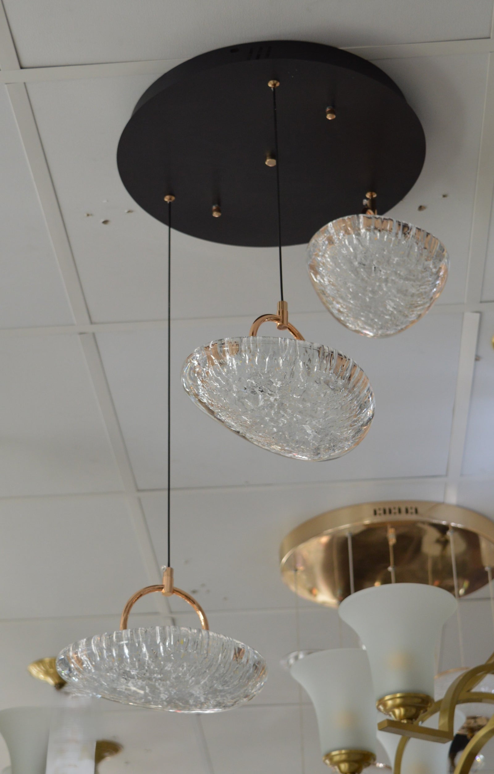 Modern Crystal Design Black and Gold Color Hanging LED Chandelier/Ceiling Light with Color Changing Dimmable+Remote control-2325