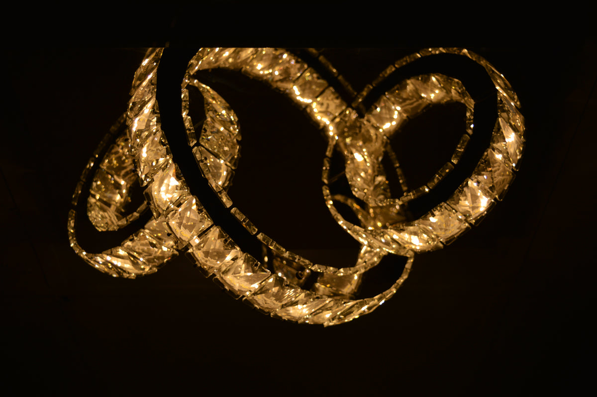 Semi circle mirrored frame crystallic colour changing LED ceiling light [5002-200)