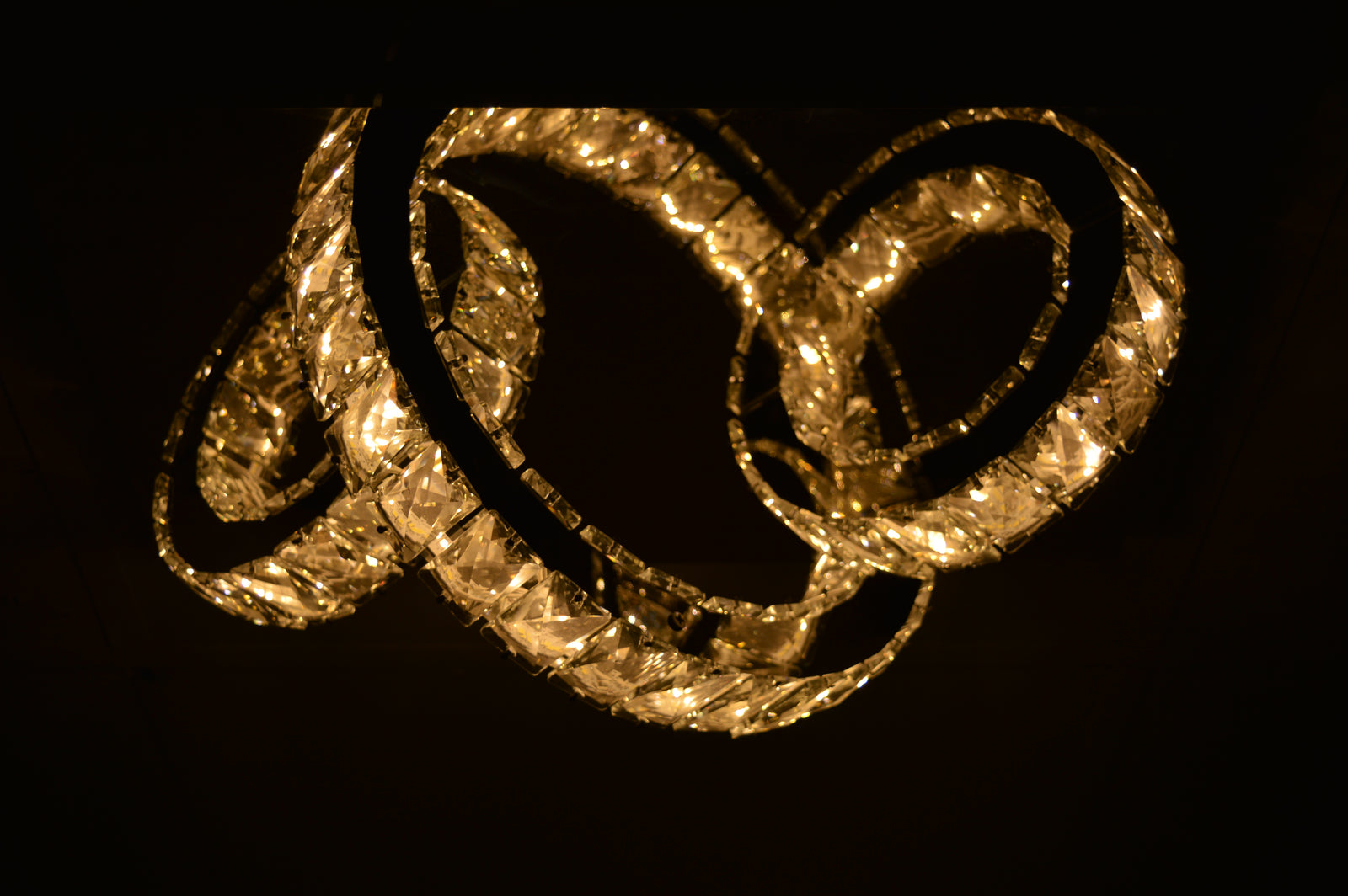 Semi circle mirrored frame crystallic colour changing LED ceiling light [5002-200)