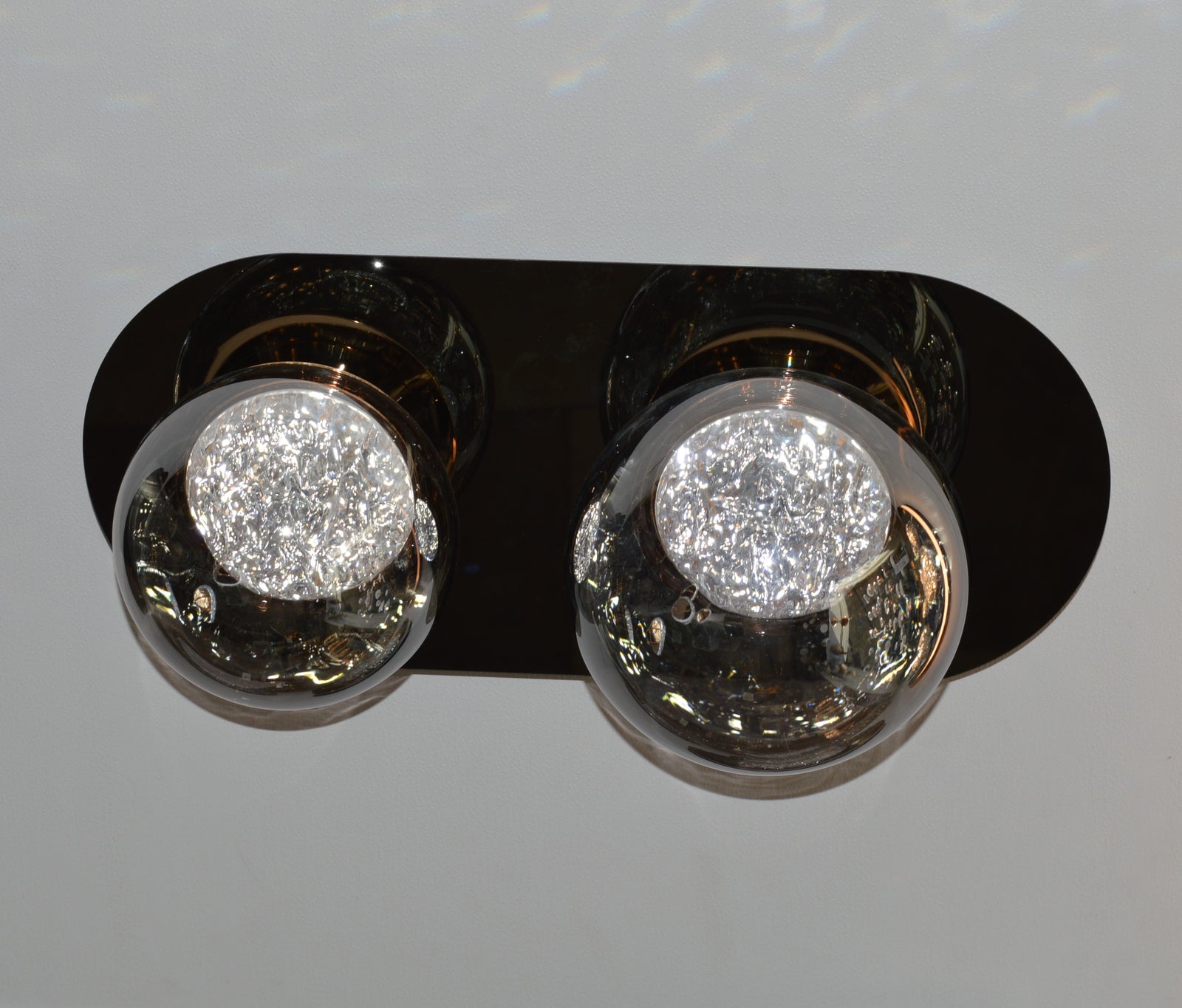 Double Tinted Globe LED Wall Lights with colour changing features  – 2337-2heads & 1head