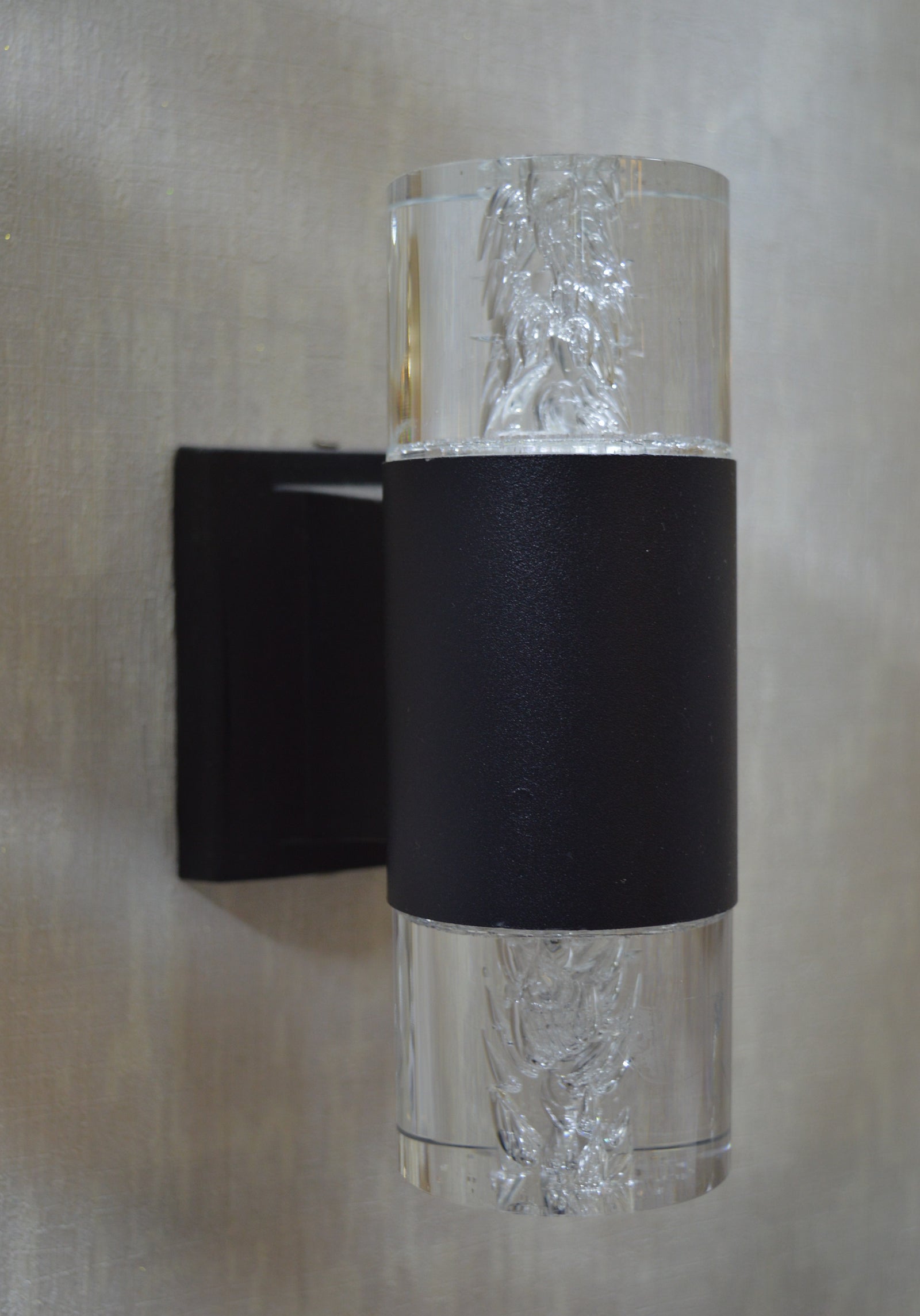 Modern Crystal Cylinder Wall Sconce – Dual Glow Luxury Light