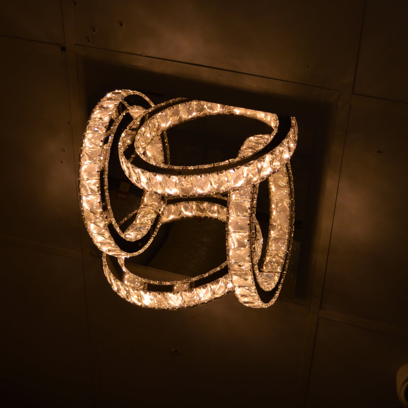 Semi circle mirrored frame crystallic colour changing LED ceiling light [5002-200)