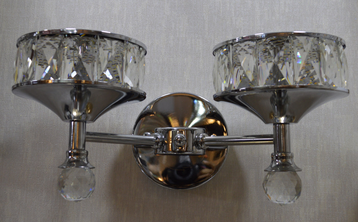 Luxury Dual Crystal Bowl Wall Light – Modern Decorative Sconce