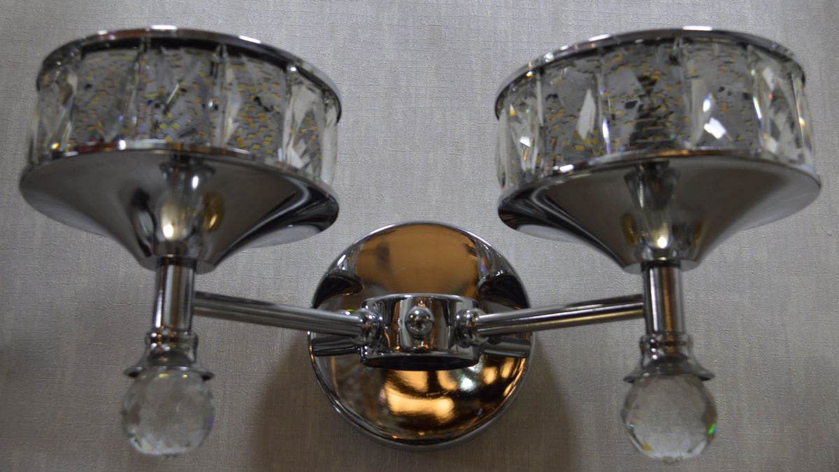 Luxury Dual Crystal Bowl Wall Light – Modern Decorative Sconce