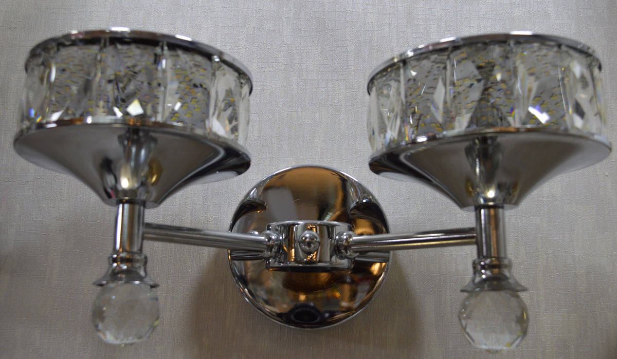 Luxury Dual Crystal Bowl Wall Light – Modern Decorative Sconce