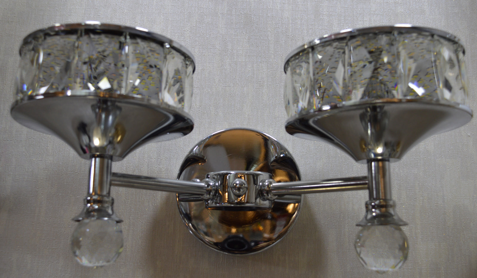 Luxury Dual Crystal Bowl Wall Light – Modern Decorative Sconce