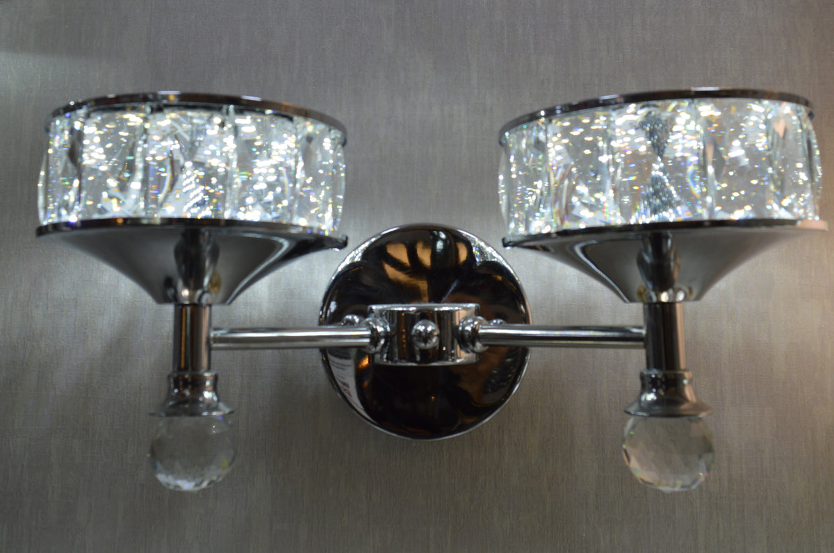 Luxury Dual Crystal Bowl Wall Light – Modern Decorative Sconce