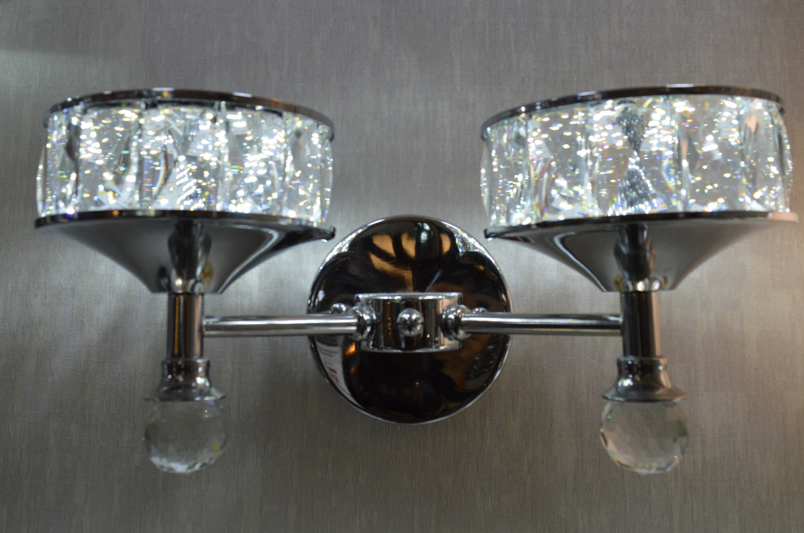 Luxury Dual Crystal Bowl Wall Light – Modern Decorative Sconce