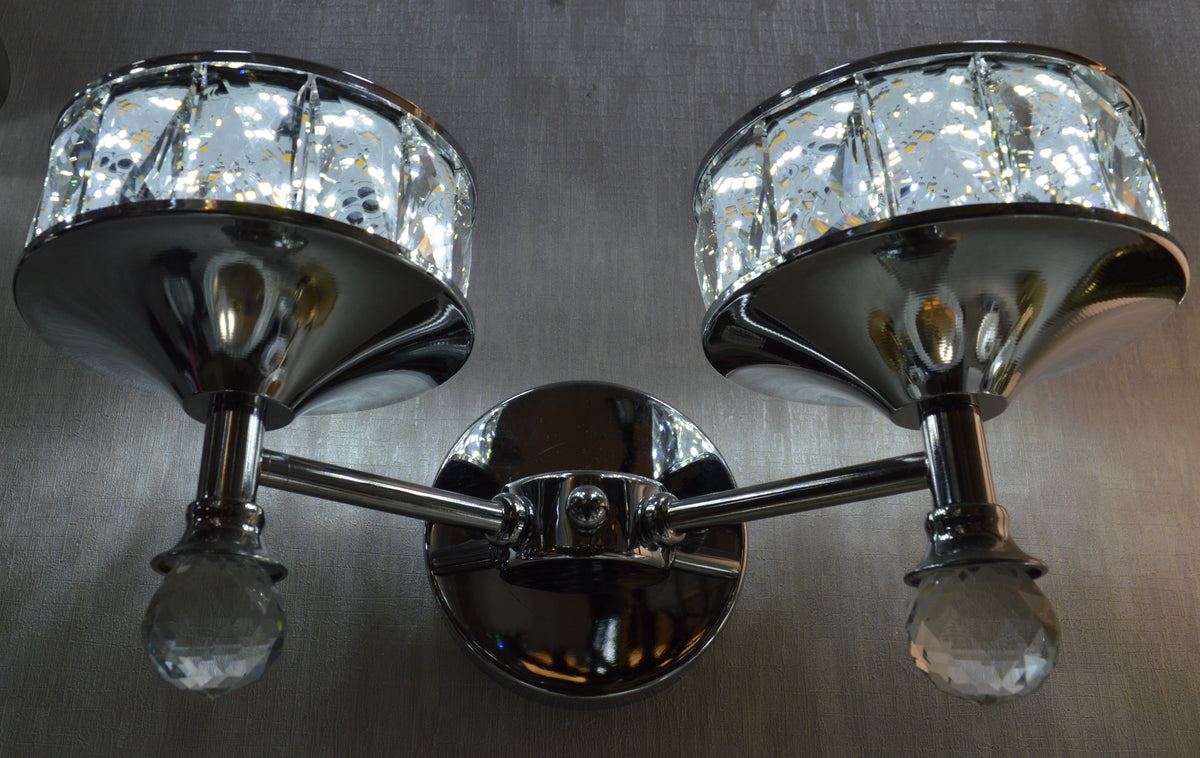 Luxury Dual Crystal Bowl Wall Light – Modern Decorative Sconce