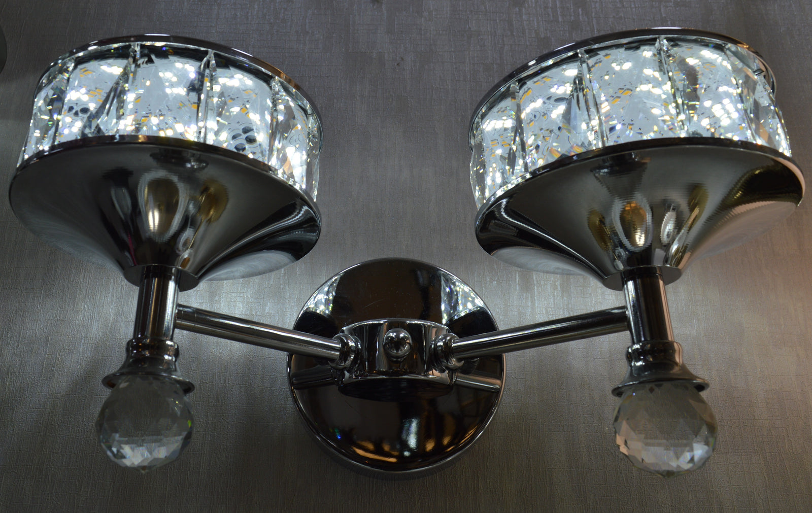 Luxury Dual Crystal Bowl Wall Light – Modern Decorative Sconce