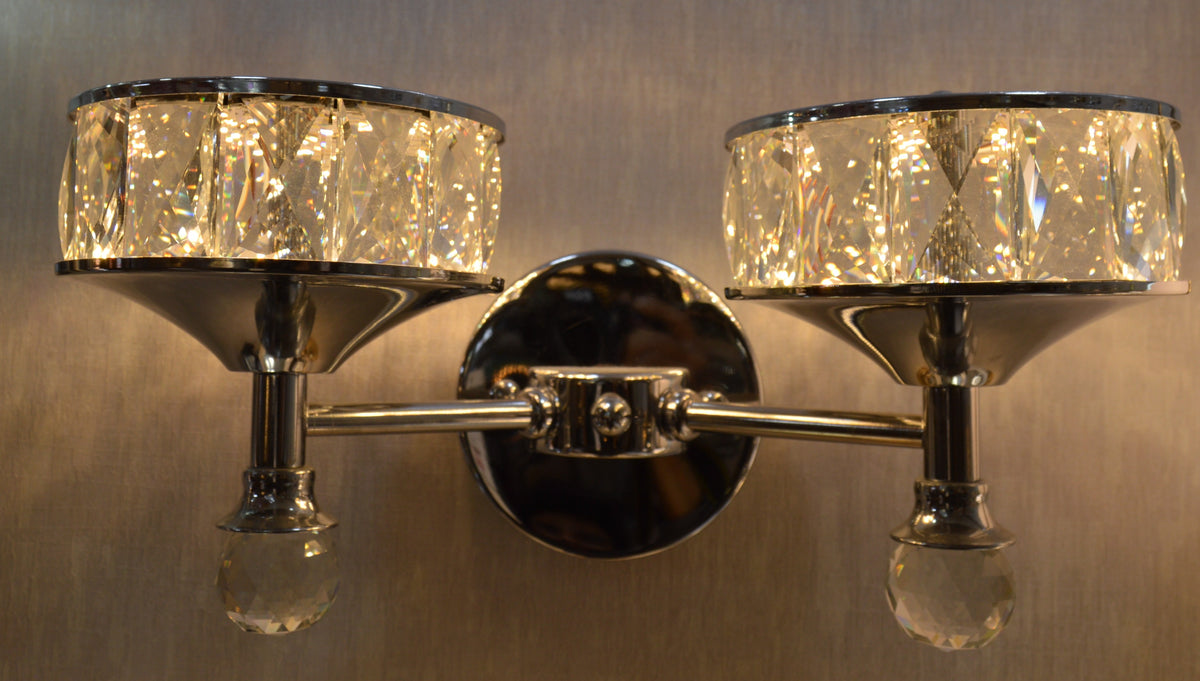 Luxury Dual Crystal Bowl Wall Light – Modern Decorative Sconce