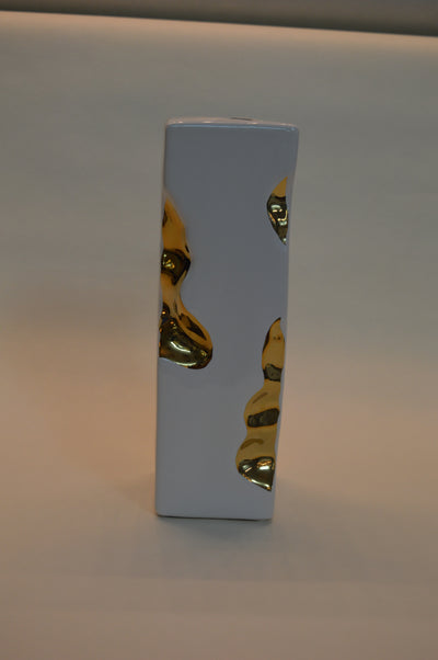 Home Décor White Cheese Flower Vase Ornaments in three different sizes -Gold