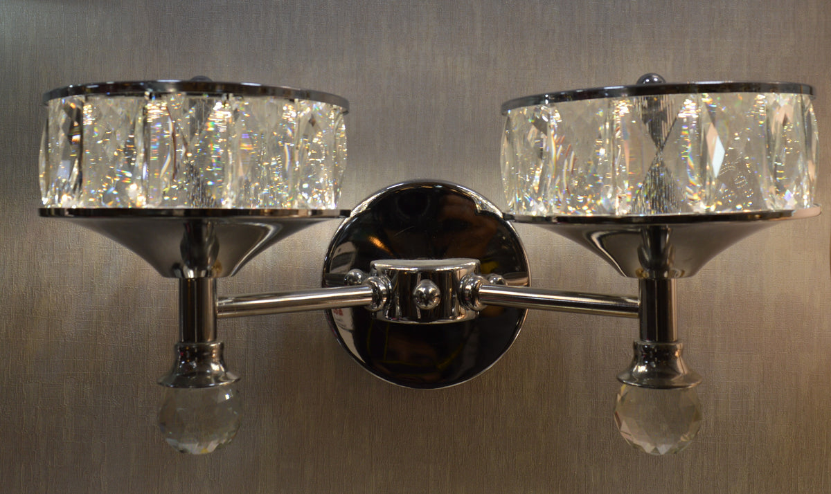 Luxury Dual Crystal Bowl Wall Light – Modern Decorative Sconce
