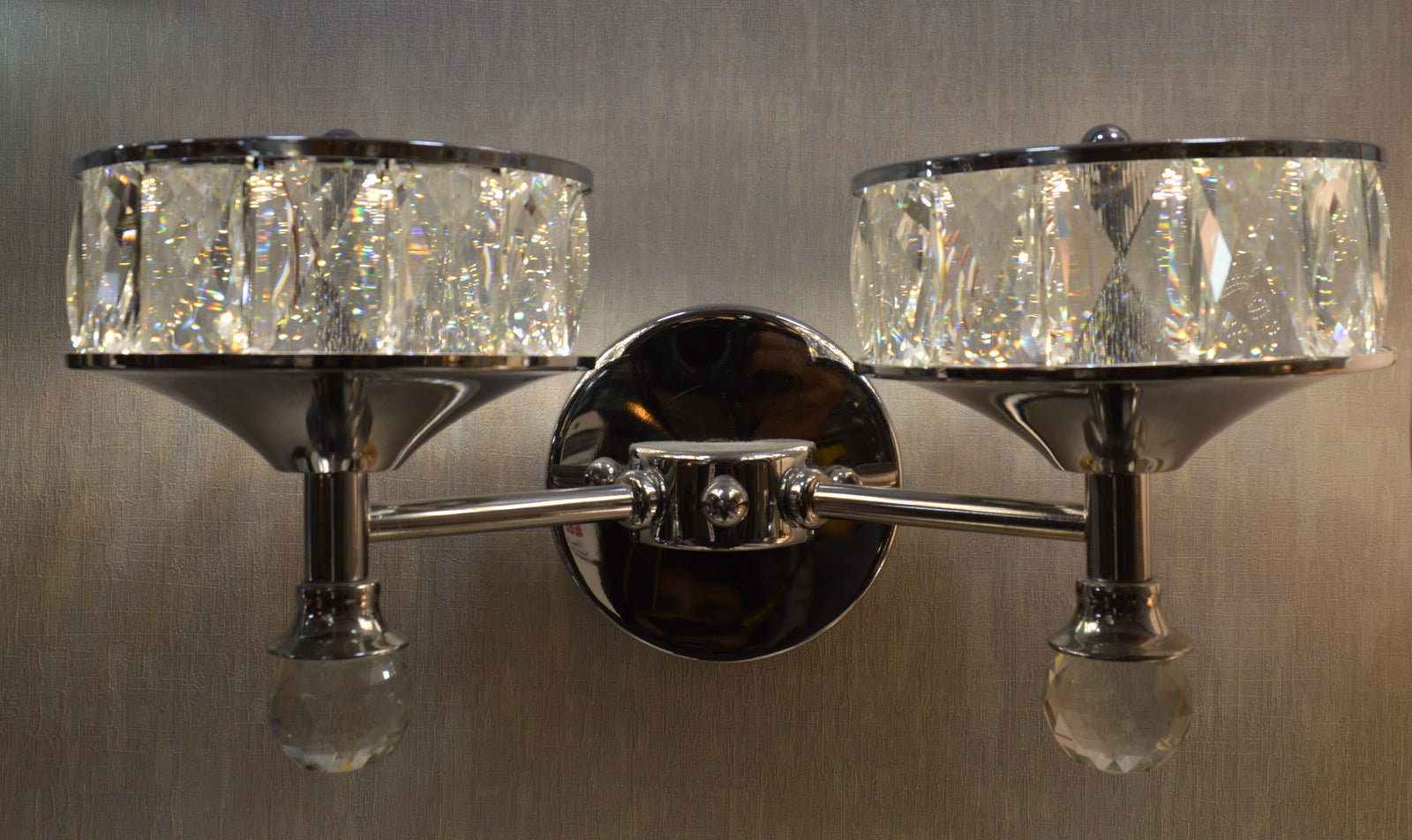 Luxury Dual Crystal Bowl Wall Light – Modern Decorative Sconce