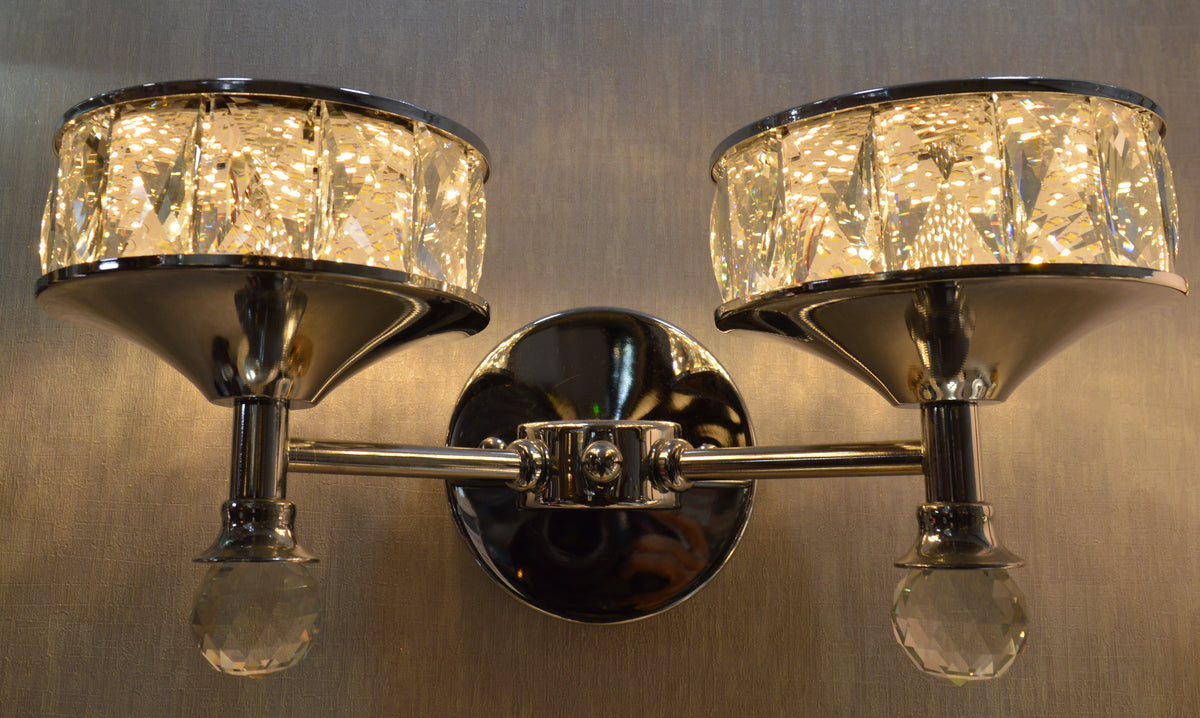 Luxury Dual Crystal Bowl Wall Light – Modern Decorative Sconce