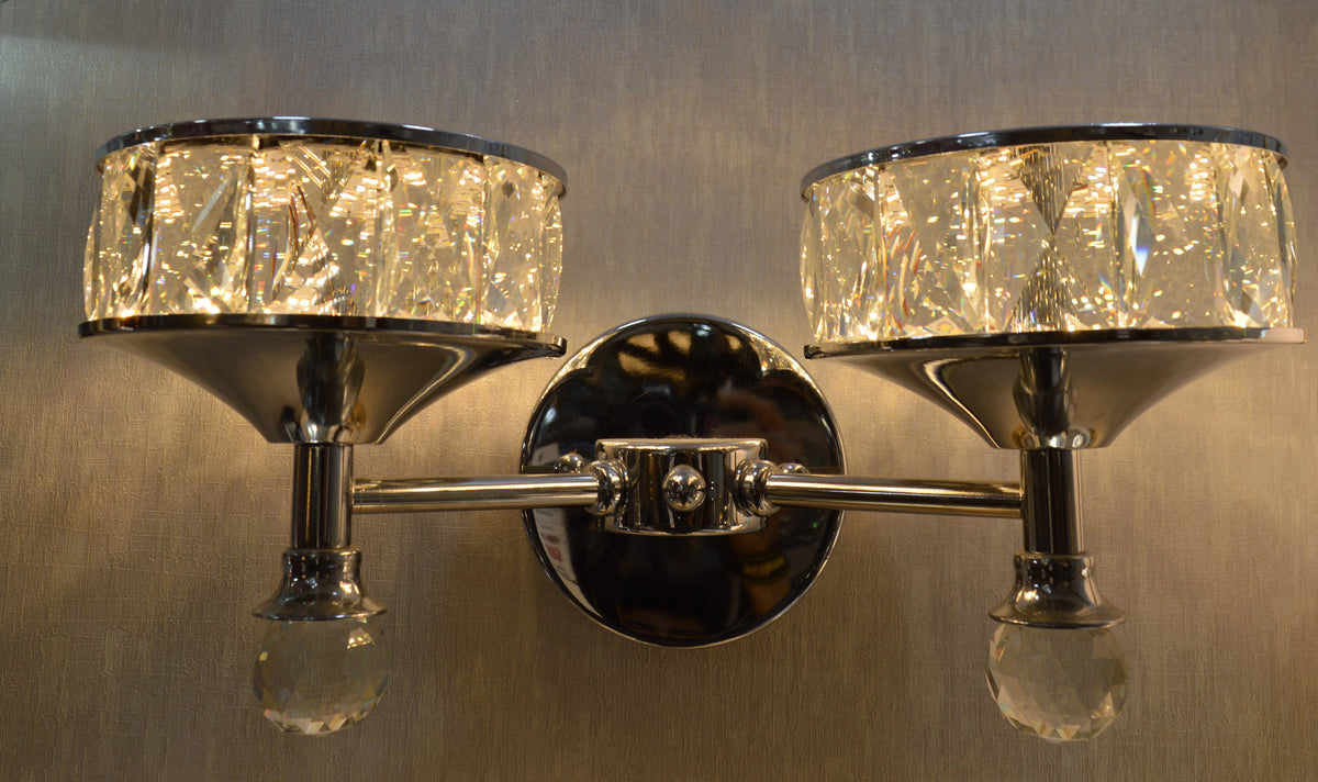 Luxury Dual Crystal Bowl Wall Light – Modern Decorative Sconce