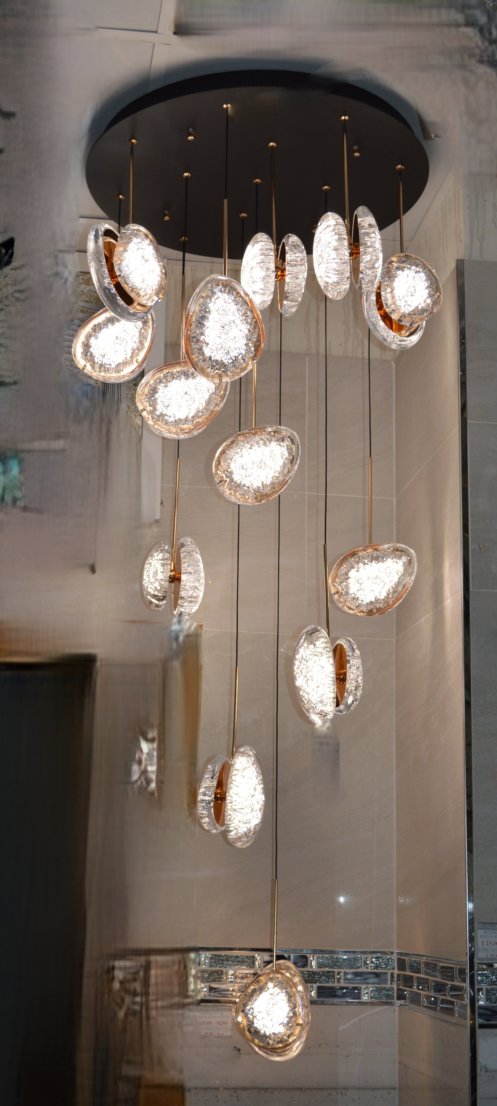 Modern Crystal Design Black and Gold Color Hanging LED Chandelier/Ceiling Light with Color Changing Dimmable+Remote control-2325