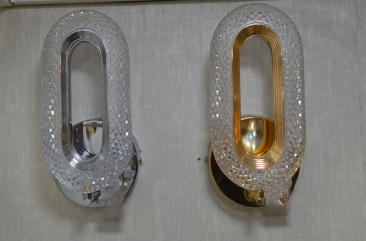 Modern Crystal Oval Wall Scone