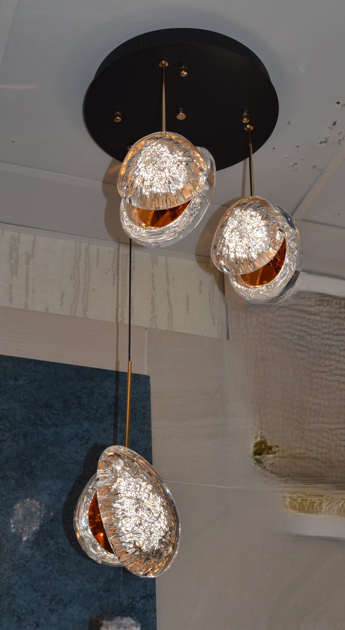 Modern Crystal Design Black and Gold Color Hanging LED Chandelier/Ceiling Light with Color Changing Dimmable+Remote control-2325