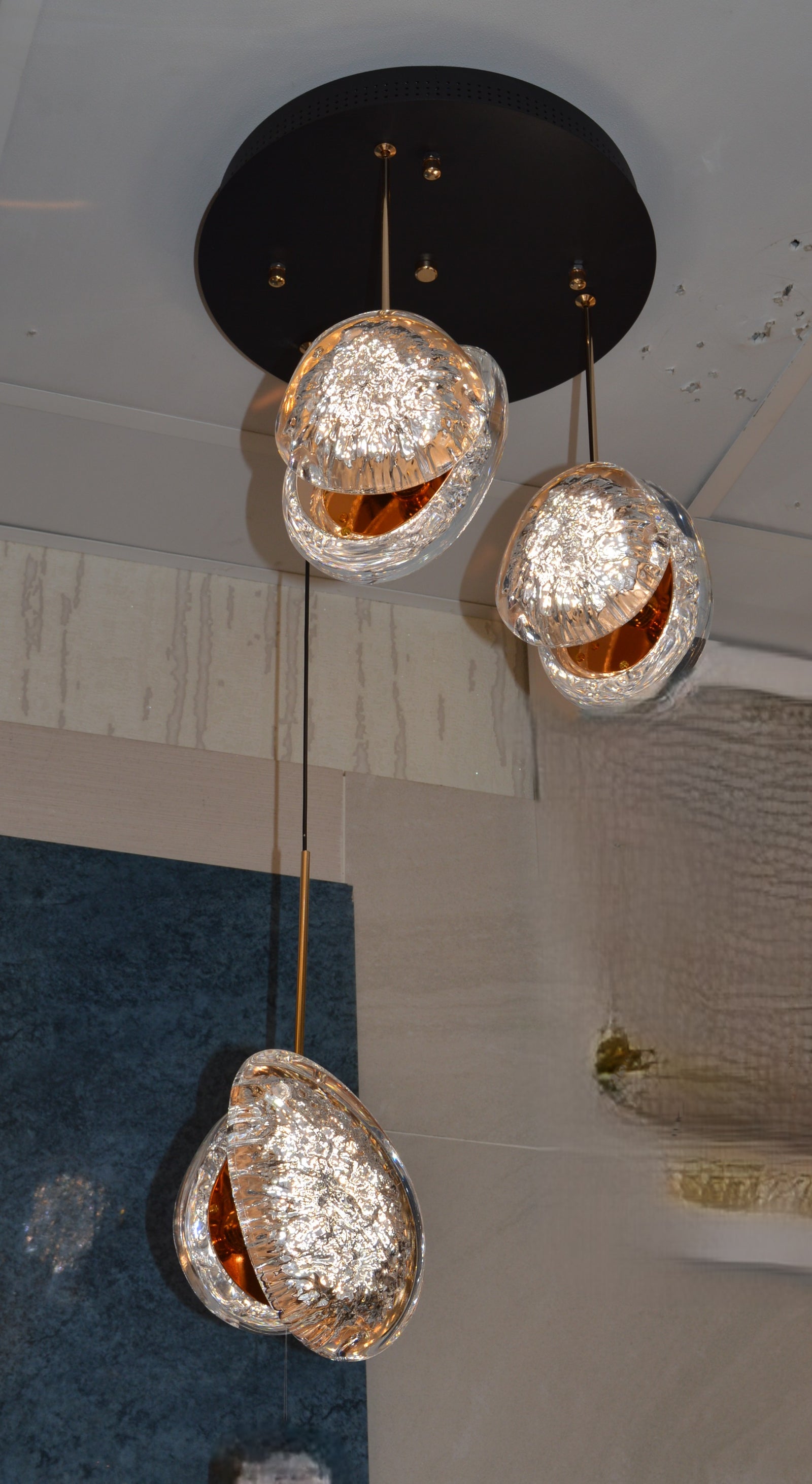 Modern Crystal Design Black and Gold Color Hanging LED Chandelier/Ceiling Light with Color Changing Dimmable+Remote control-2325