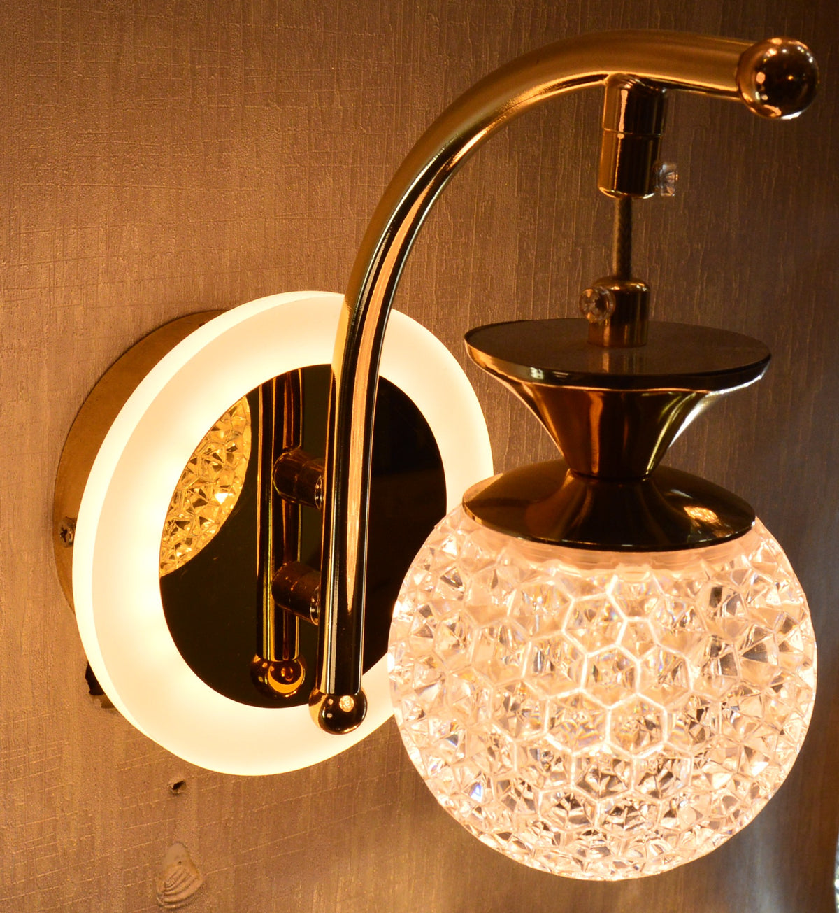 Luxury Crystal Wall Light – Gold Chrome Finish Decorative LED Wall Sconce
