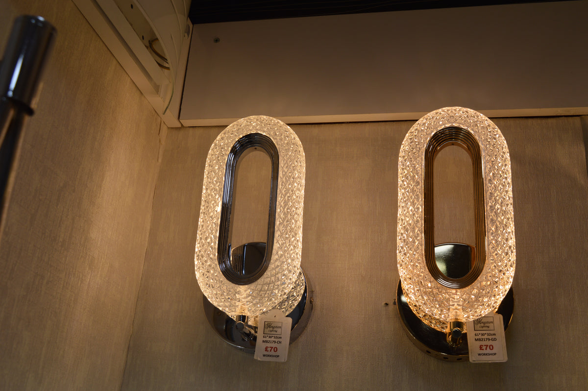 Modern Crystal Oval Wall Scone