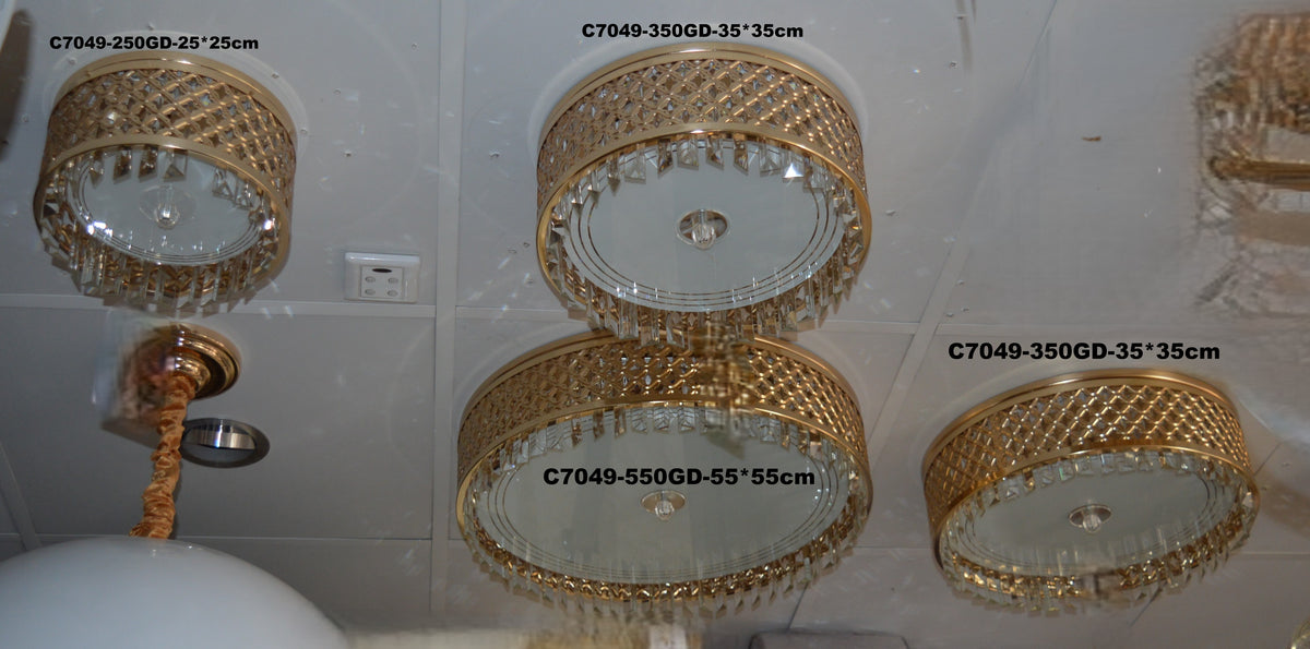 Luxury Gold Crystal Ceiling Light Flush Mount | Modern LED Chandelier