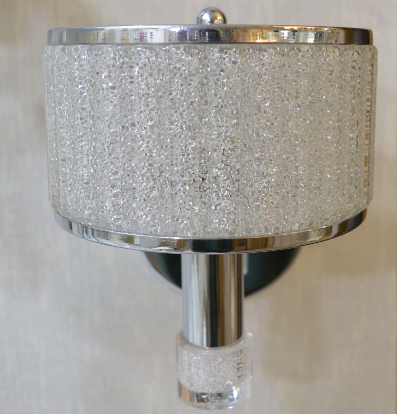 Luxury Crystal Drum LED Wall Light – Modern Chrome Wall Sconce
