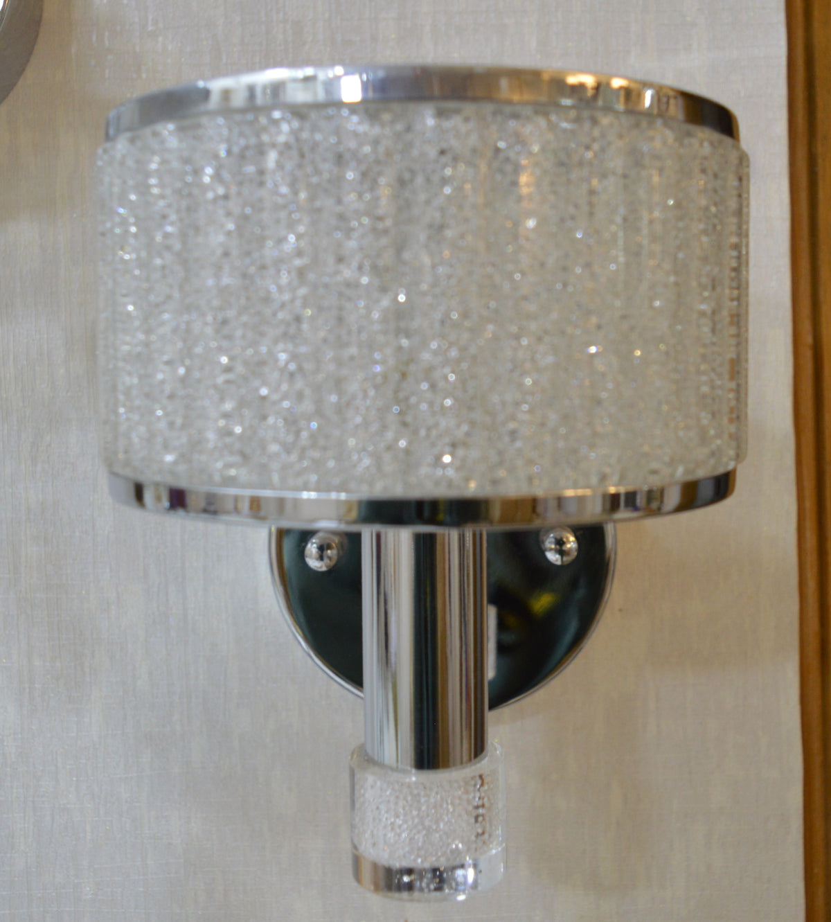 Luxury Crystal Drum LED Wall Light – Modern Chrome Wall Sconce