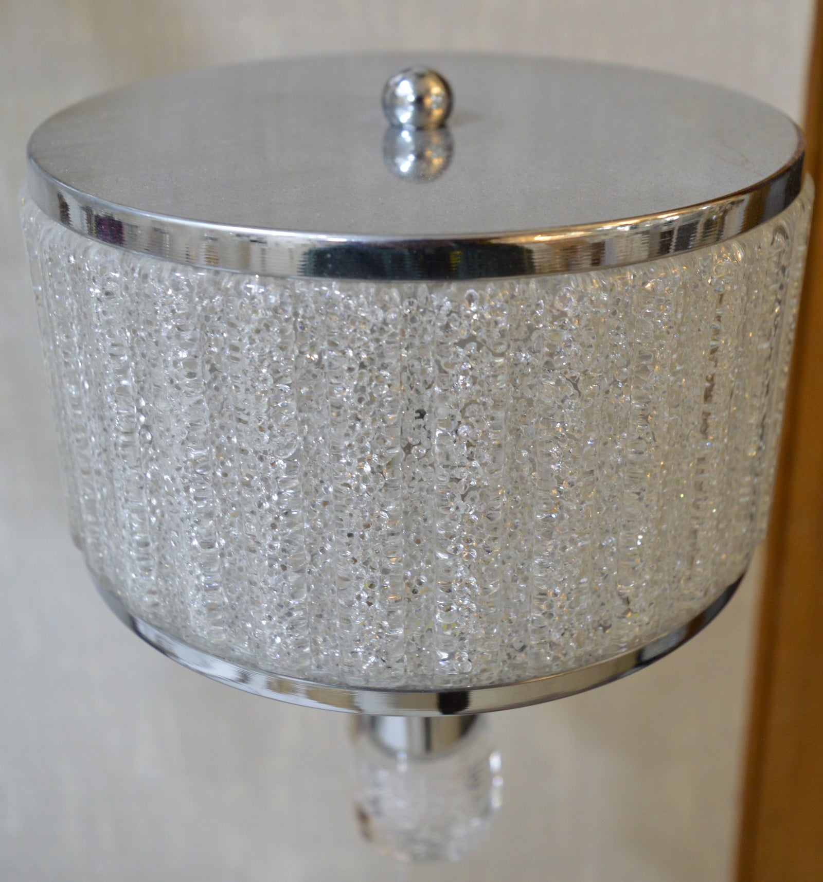 Luxury Crystal Drum LED Wall Light – Modern Chrome Wall Sconce
