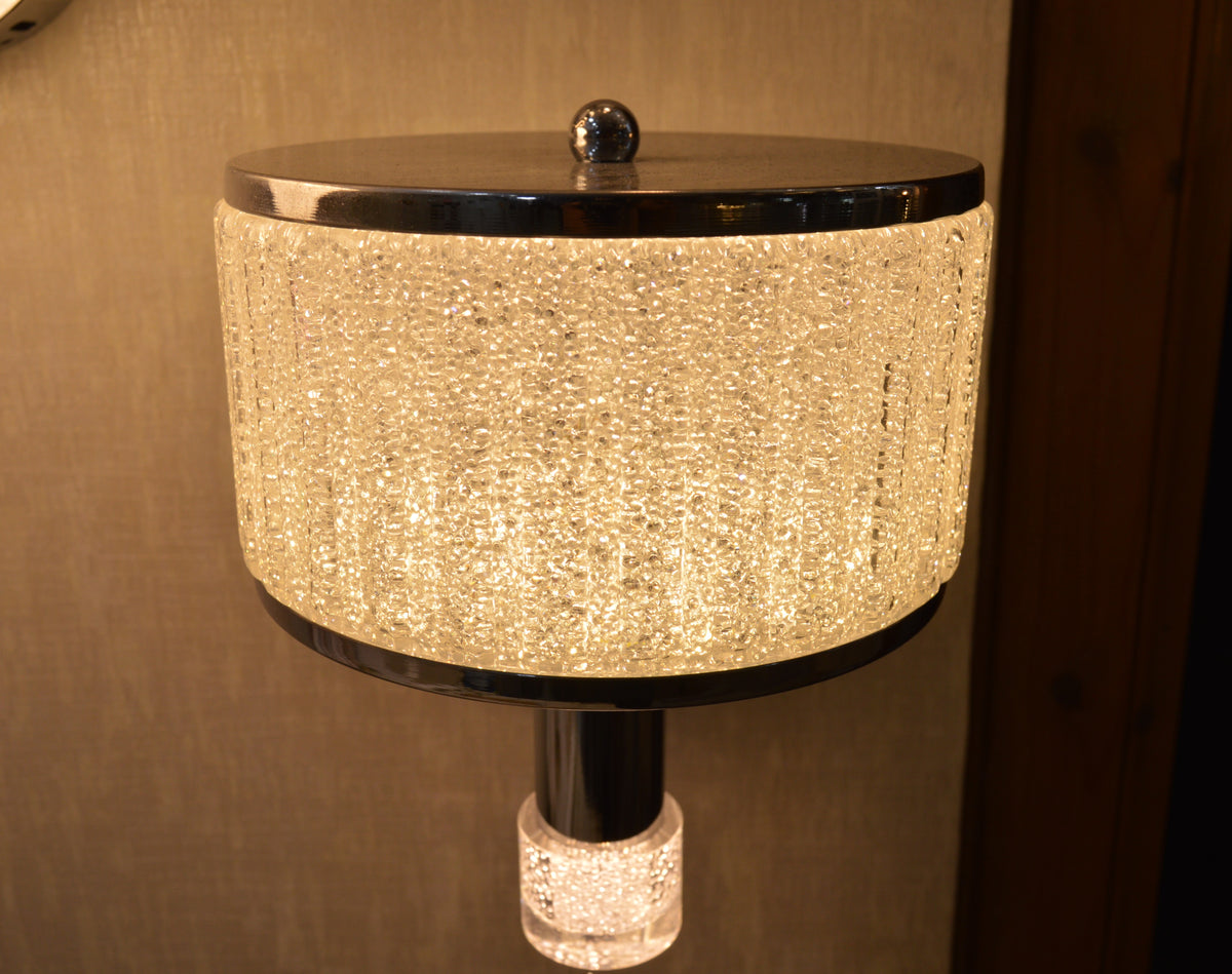 Luxury Crystal Drum LED Wall Light – Modern Chrome Wall Sconce