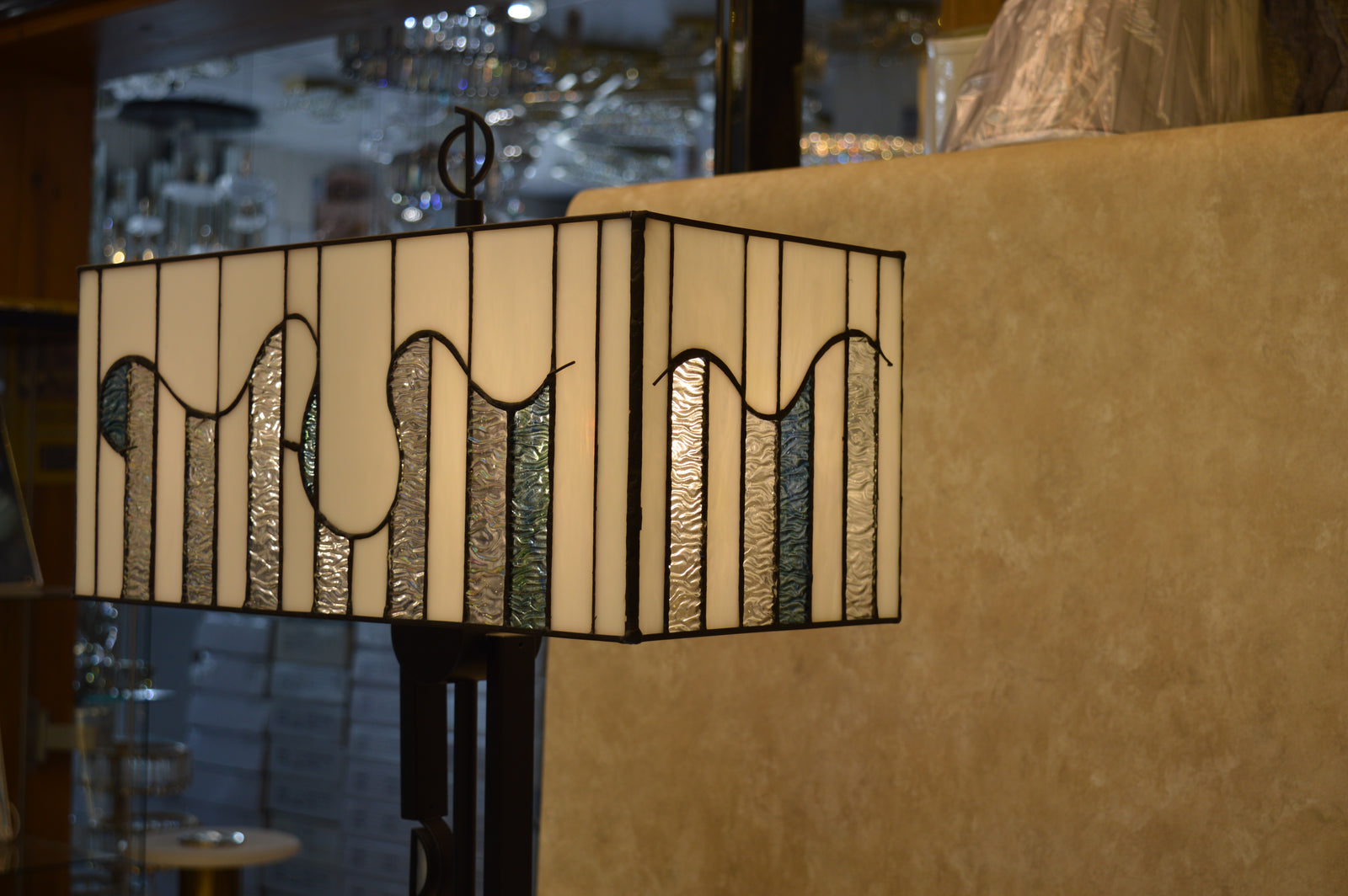Modern Geometric Stained Glass Table & Floor Lamp