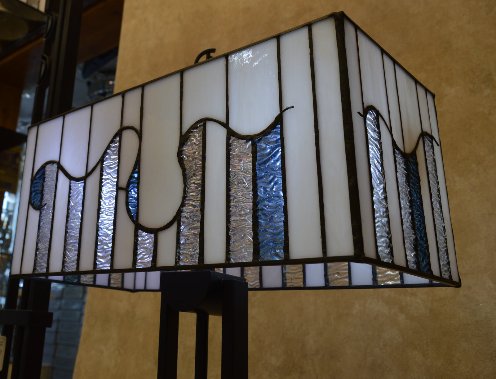 Modern Geometric Stained Glass Table & Floor Lamp