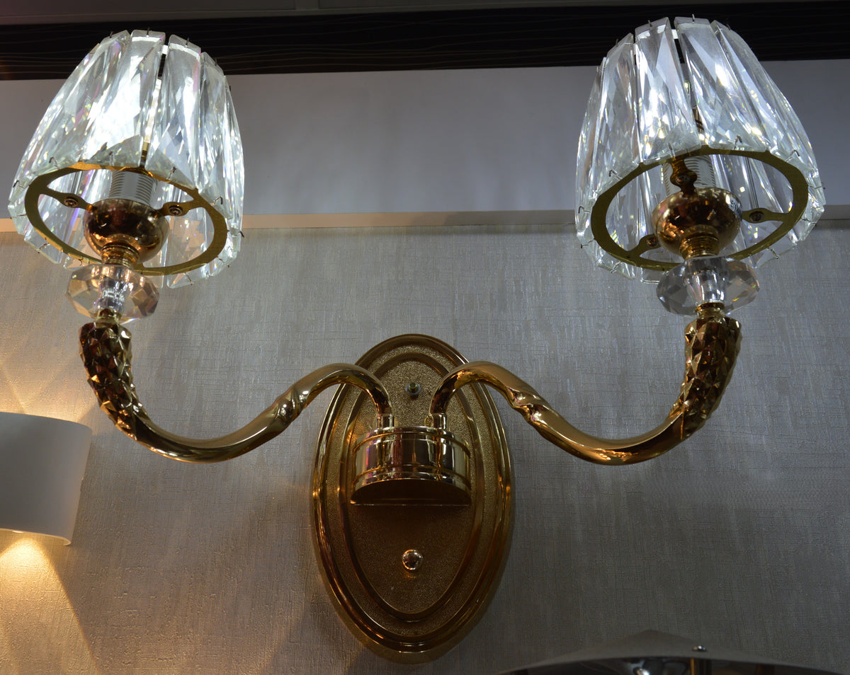 Brand New Modern Crystal Bubble Wall Light & Dual Glass Cylinder LED Sconce