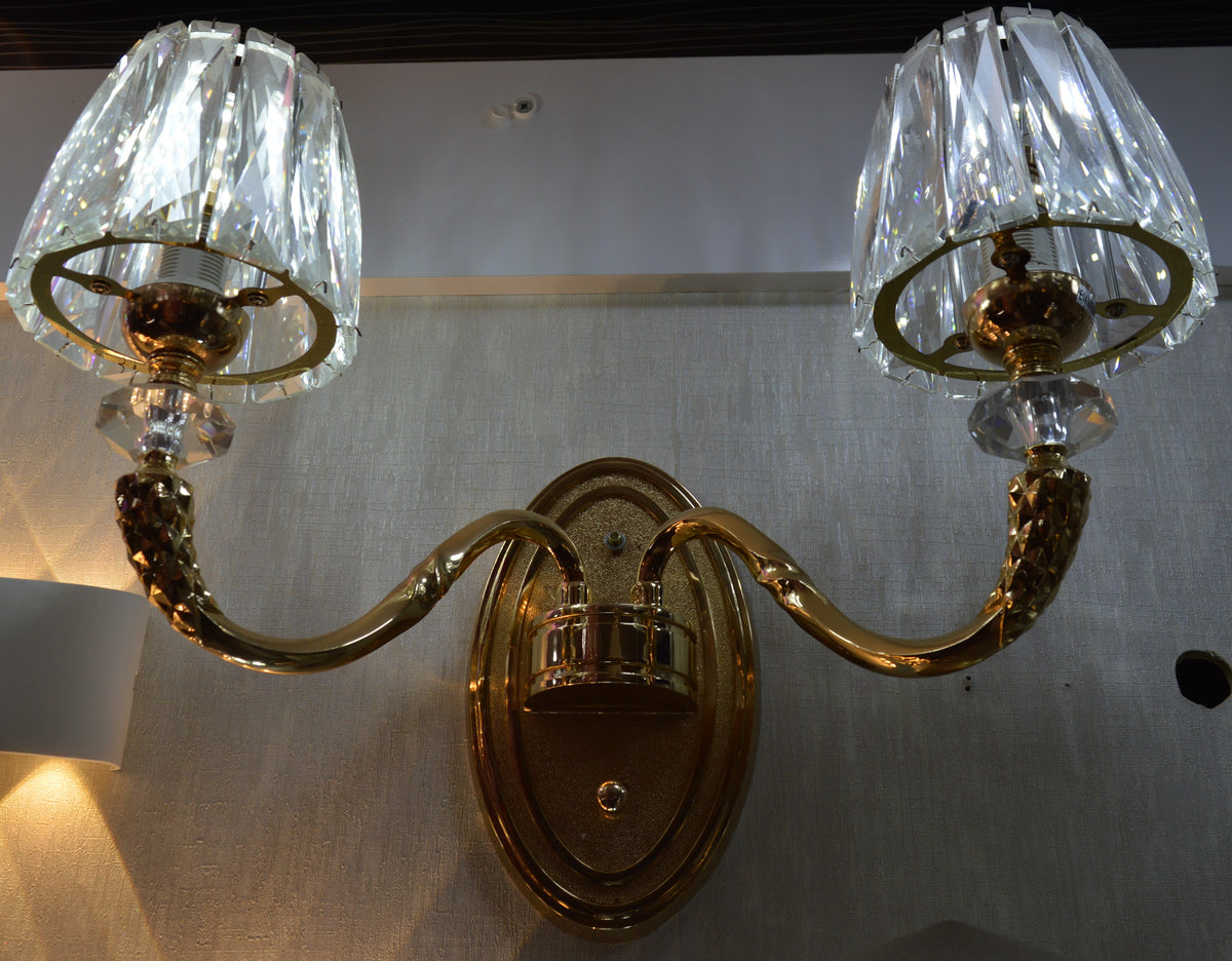 Brand New Modern Crystal Bubble Wall Light & Dual Glass Cylinder LED Sconce
