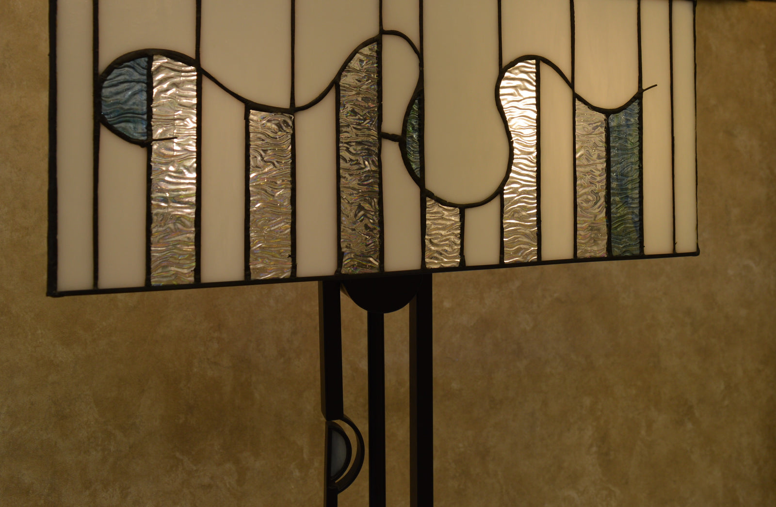 Modern Geometric Stained Glass Table & Floor Lamp